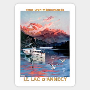 Vintage Travel Poster France Le Lac d'Annecy 1905 Sticker